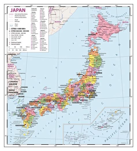Detailed Political Map of Japan .